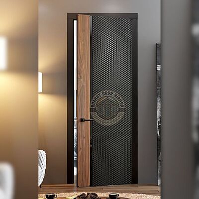 Modern Veneer & PU Painted Door with HDHMR Core & WPC Frame – Premium Entrance Door
