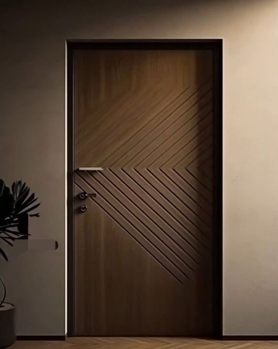 Elegant 2D HDHMR Door with Modern Deco Paint Elegant 2D HDHMR Door with Modern Deco Paint