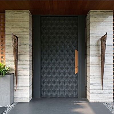 Modern Elegance: 3D HDHMR Door with Geometric Design