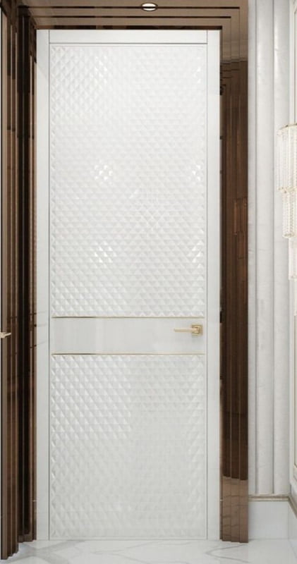 Elegant Diamond 3D HDHMR Door with Luxe White Finish Elegant Diamond 3D HDHMR Door with Luxe White Finish