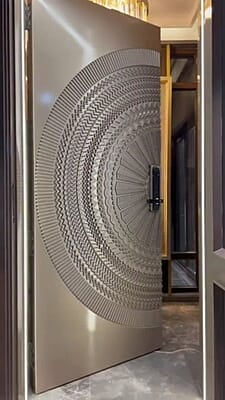 Luxurious 3D HDHMR Door with Deco Paint in Metallic Silver