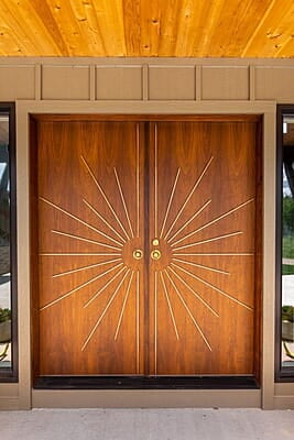 Stunning HDHMR Profile Double Door with Gold Sunburst Deco Paint