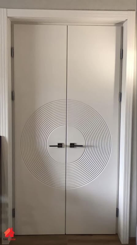 Contemporary 2.5D HDHMR Double Door in Pure White Contemporary 2.5D HDHMR Double Door in Pure White