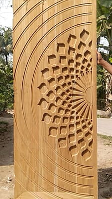 Natural Beauty: 3D HDHMR Door with Intricate Carving
