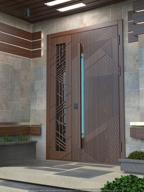 Contemporary 2D HDHMR Door with Deco Paint in Rich Brown Contemporary 2D HDHMR Door with Deco Paint in Rich Brown