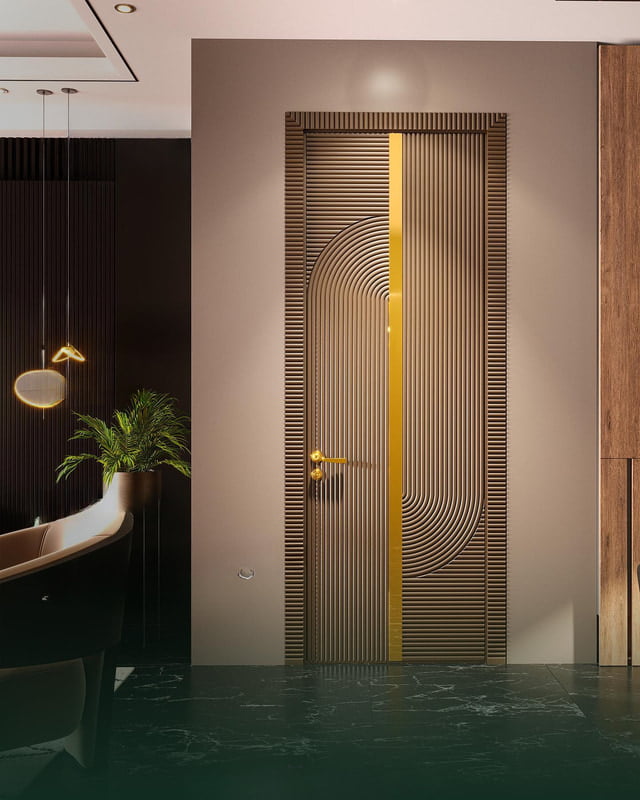 Modern Luxury: 3D HDHMR Door with Elegant Deco Paint Finish Modern Luxury: 3D HDHMR Door with Elegant Deco Paint Finish