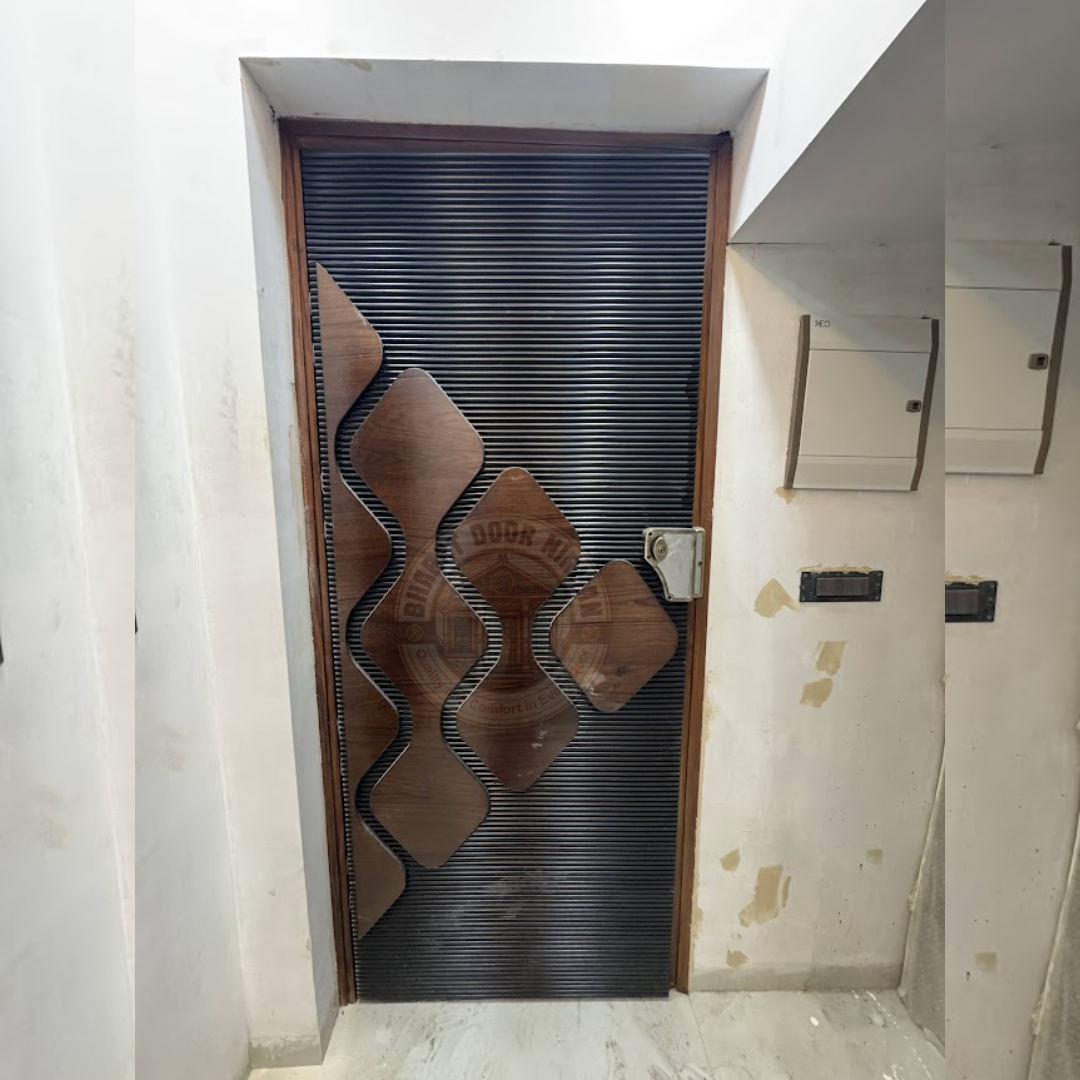 54mm HDHMR Veneer Designer Door with PU Gloss & WPC Frame (6x2.5) 54mm HDHMR Veneer Designer Door with PU Gloss & WPC Frame (6x2.5)