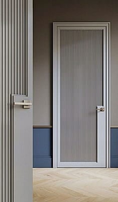 Elegant Vertical Line 3D HDHMR Door in Slate Grey