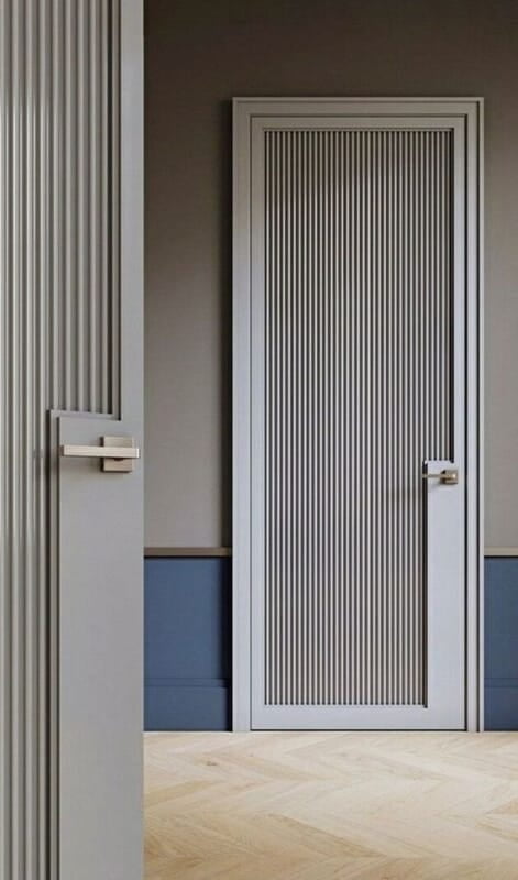 Elegant Vertical Line 3D HDHMR Door in Slate Grey