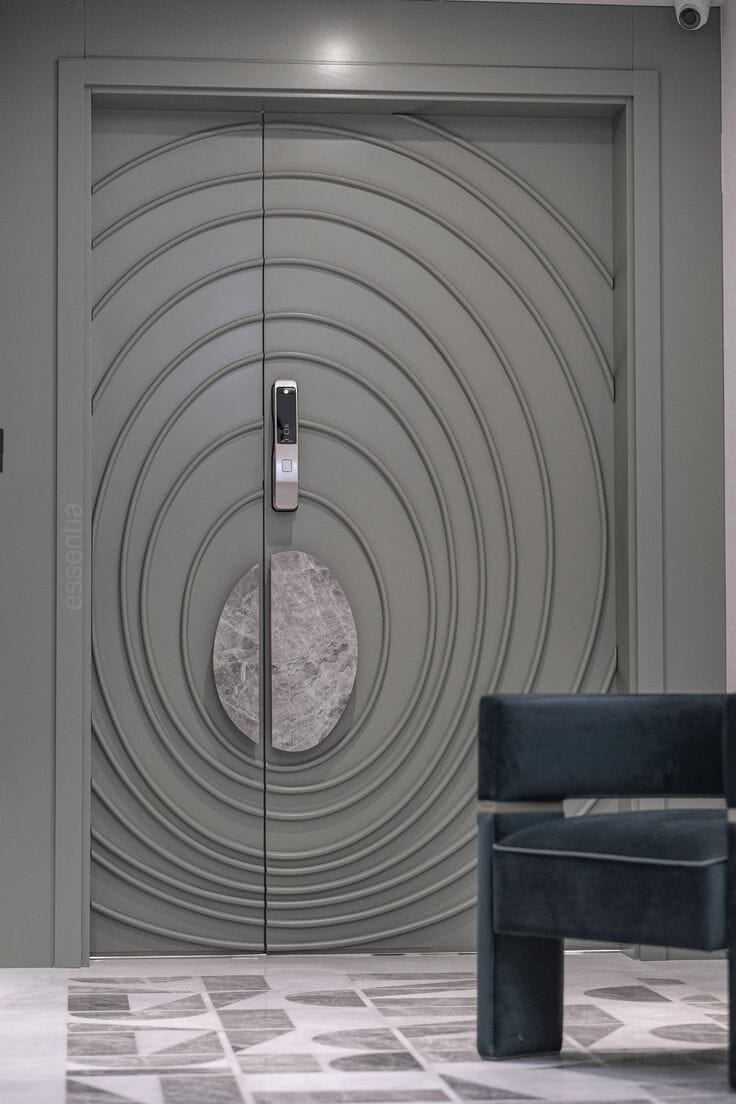 Elegant 3D HDHMR Double Door with Deco Paint in Modern Grey | Stylish ...