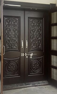 Elegant 3D HDHMR Double Door with Deco Paint in Deep Espresso