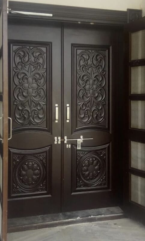 Elegant 3D HDHMR Double Door with Deco Paint in Deep Espresso