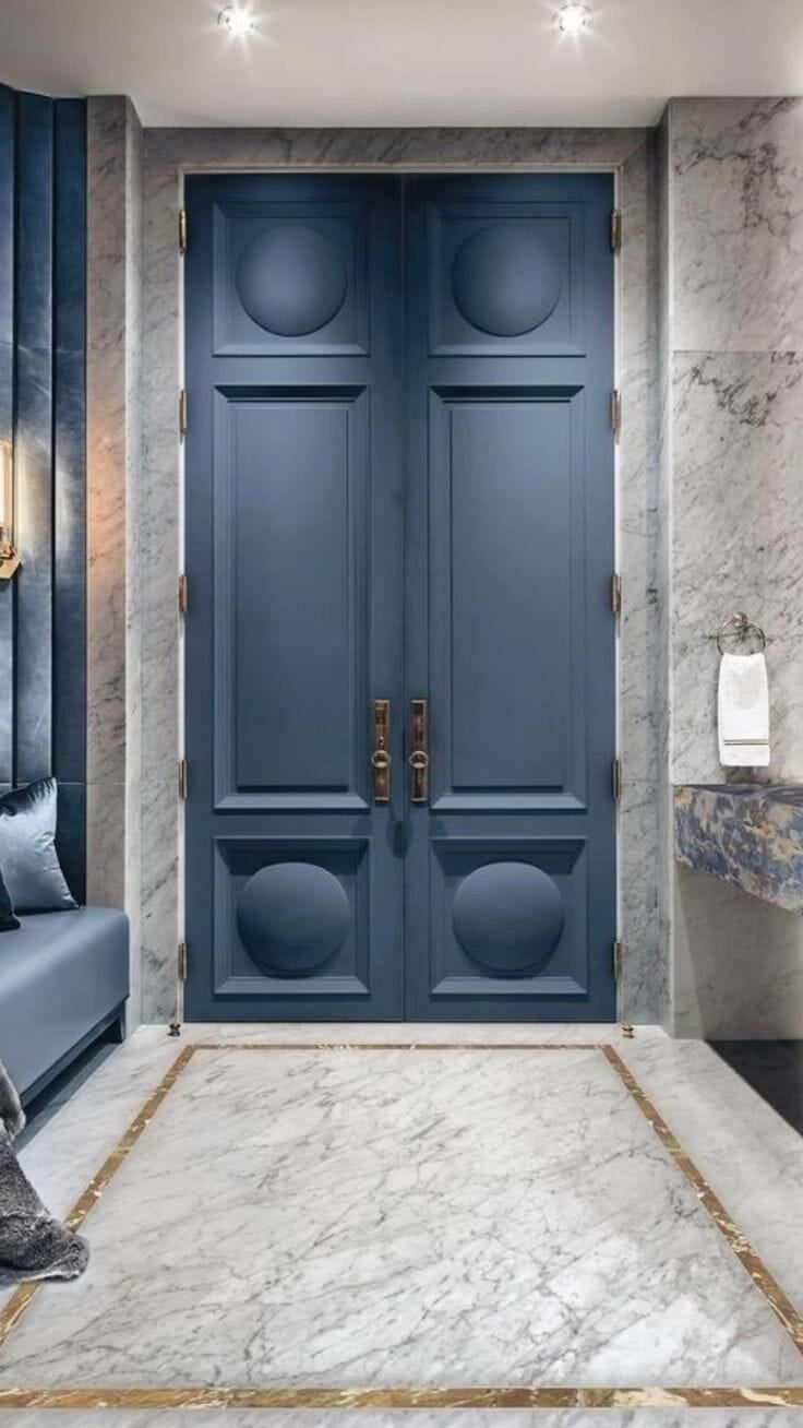 Royal Blue Double HDHMR Moulding Door Customizable Elegance royal-blue-double-hdhmr-moulding-door-customizable-elegance