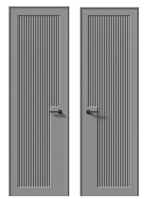 Modern HDHMR Fluted Double Door with Deco Paint - Perfect for Contemporary Interiors Modern HDHMR Fluted Double Door with Deco Paint - Perfect for Contemporary Interiors