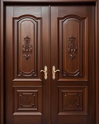 Regal Grandeur: 3D HDHMR Double Door with Classic Deco Paint