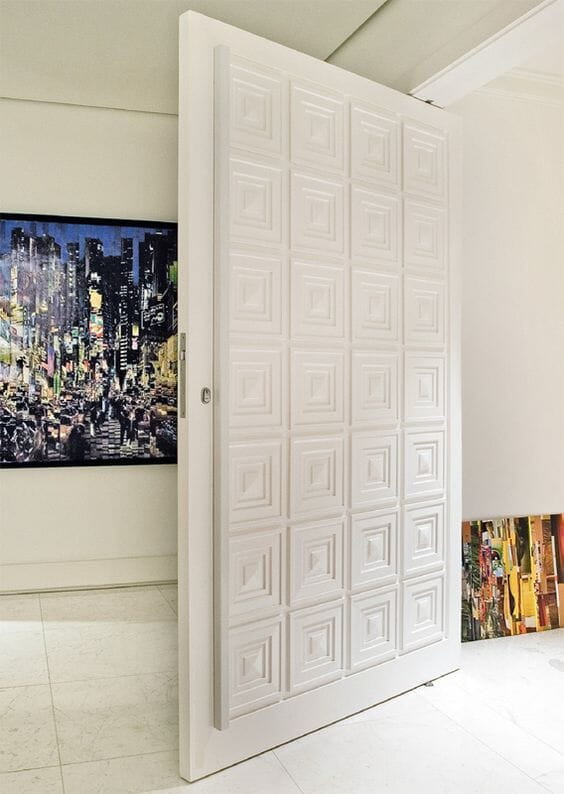 Modern 3D HDHMR Door with Deco Paint in Pure White