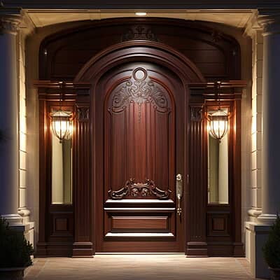 Grand 3D HDHMR Door with Deco Paint in Rich Mahogany